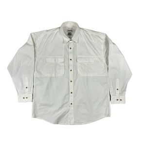 Boss America Men White‎ Long Sleeve Button Up Shirt Sz L